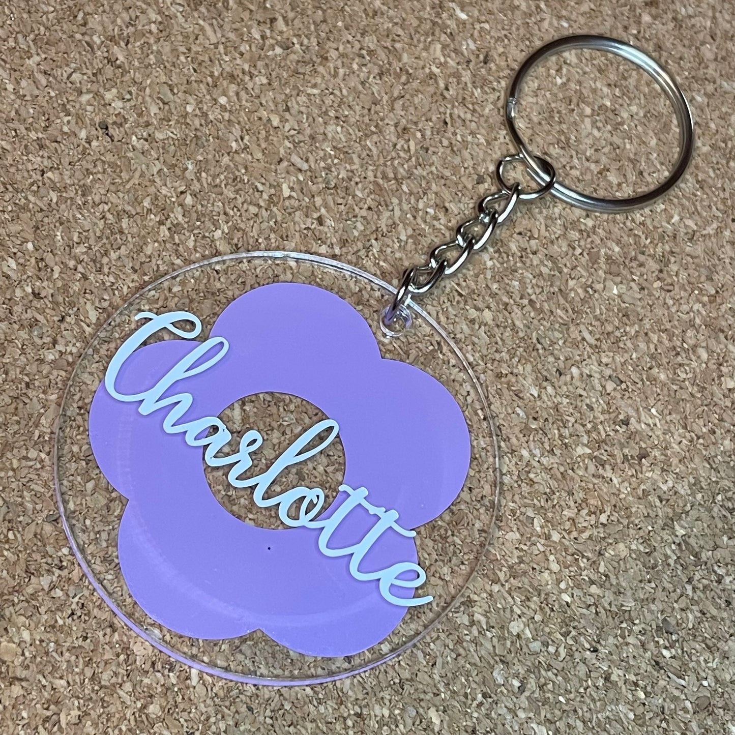 Personalised Flower Keyring