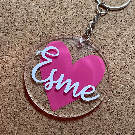 Personalised Heart Keyring