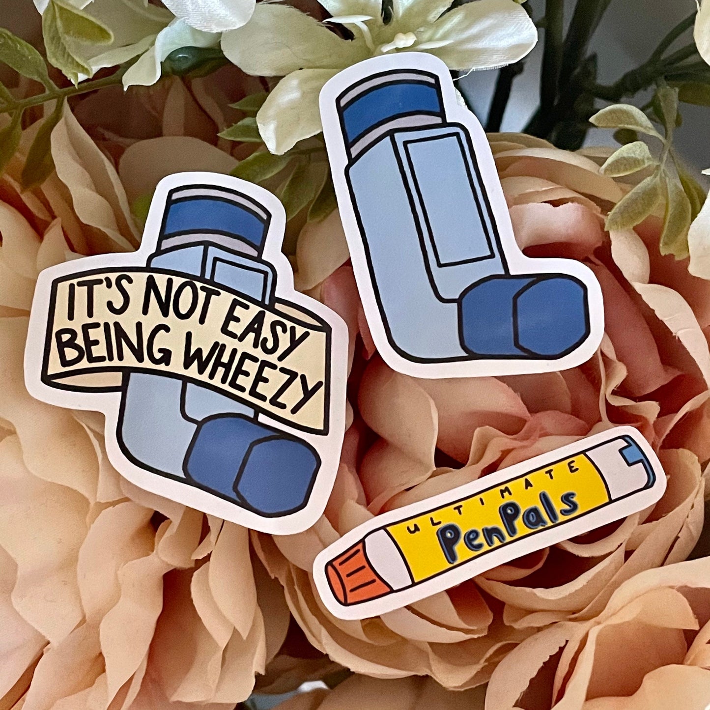 "It's not easy being wheezy" Inhaler Sticker