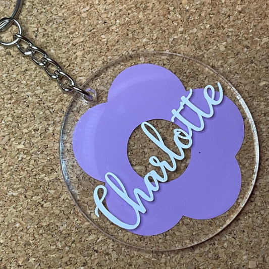 Personalised Flower Keyring