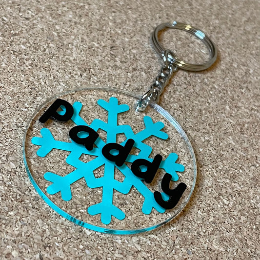 Personalised Snowflake Keyring
