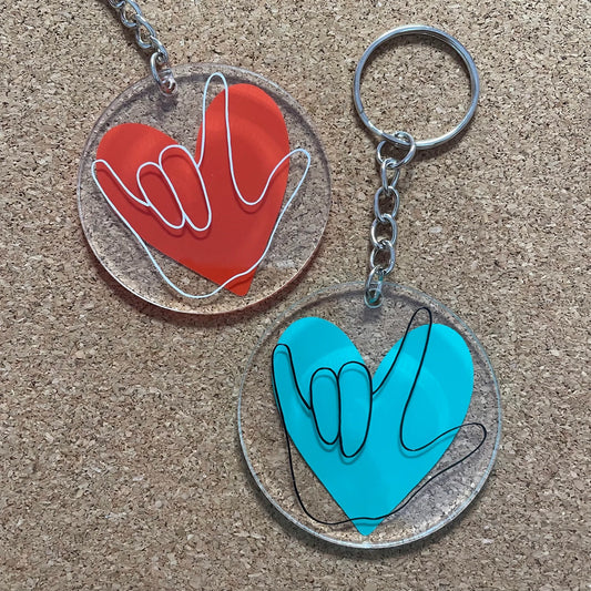 I Love You Hand Sign Keyring