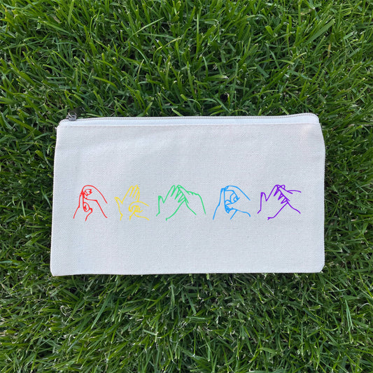 BSL “pride” Canvas Zip Pouch