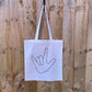 BSL/ASL Love Hand Sign Cotton Bag